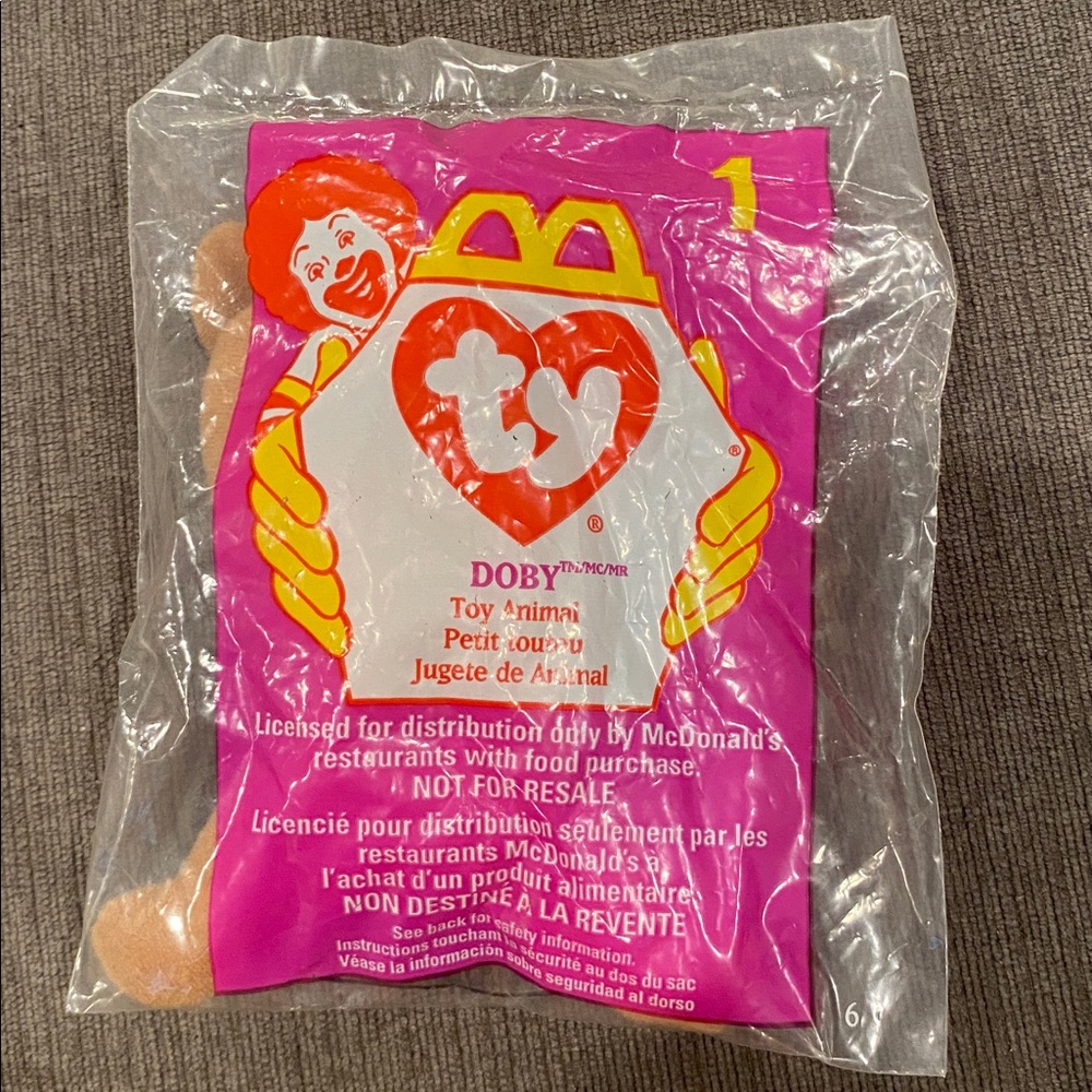 1998 McDonald’s TY Beanie Baby Happy Meal Toy - Doby the Doberman    toys babies